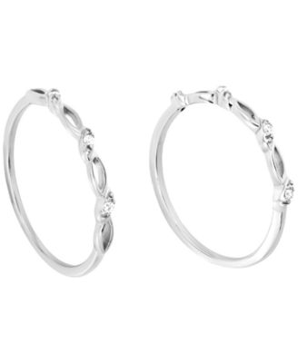 Macy's - 2-Piece Cubic Zirconia Ring Set (0.12 ct. t.w.) over Sterling Silver