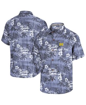 Tommy Bahama - Men's Navy Michigan Wolverines Coconut Point Palmetta IslandZone Camp Button-Up Shirt