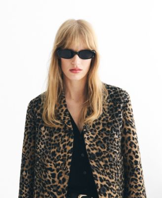 MANGO - Women's Leopard-Print Buttons Jacket