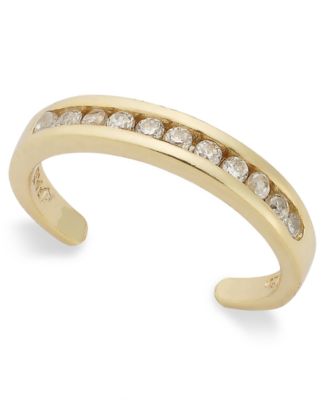 Giani Bernini - Cubic Zirconia Channel-Set Toe Ring (1/5 ct. t.w.) in 18k Gold over Sterling Silver