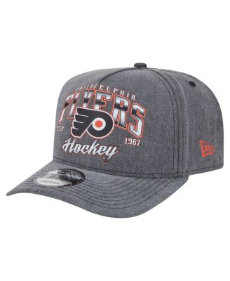 New Era - Men's Charcoal Philadelphia Flyers Throwback Washed A-Frame Pre-Curved 9FIFTY Snapback Hat