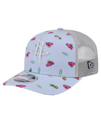 New Era - Men's Light Blue/Gray Houston Rockets Adventure Aloha Pattern 9SEVENTY Stretch-Snap Hat