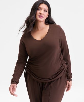 I.N.C. International Concepts - Plus Size Side-Shirred Top