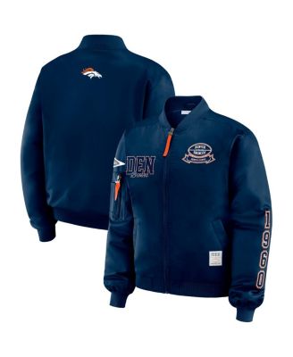 WEAR by Erin Andrews - Women's Navy Denver Broncos Patch Full-Zip Bomber Jacket