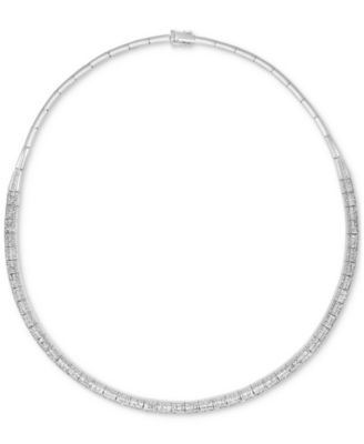 EFFY Collection - The very essence of refined elegance. You'll adore the understated glamour of this round and baguette diamond collar necklace from EFFY&reg;.