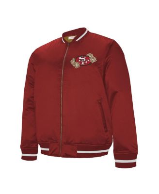 Mitchell & Ness - Men's Scarlet San Francisco 49ers AAPI Apex Collection Heavyweight Satin Full-Snap Jacket