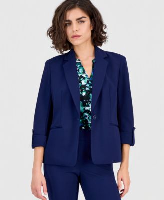 AK Anne Klein - Petite Notched-Collar One-Button Jacket