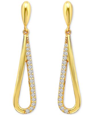 Giani Bernini - Round Drop Earrings (3/8 ct.t.w) in 18K Gold Plated Sterling Silver