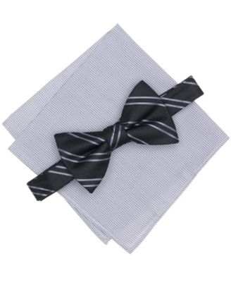 Bar III - Men's 2-Piece Baltic Stripe Bow Tie with Pocket Square Set
