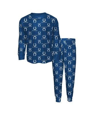 Outerstuff - Toddler Royal Indianapolis Colts All-Over-Print Long Sleeve T-Shirt and Pants Sleep Set