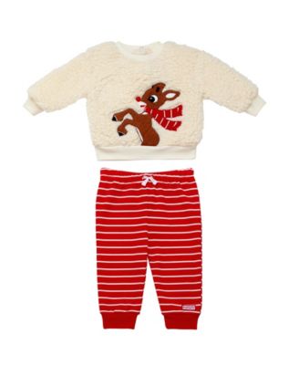 Rashti & Rashti - Baby Boys' Rudolph Crewneck Top and Jogger Pants, 2-Piece Set