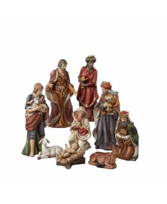 Kurt Adler - 9-Inch Porcelain Nativity Figures Tablepiece Set of 9