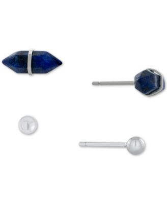 Giani Bernini - 2-Pc. Set Lapis Stone & Polished Ball Stud Earrings in Sterling Silver