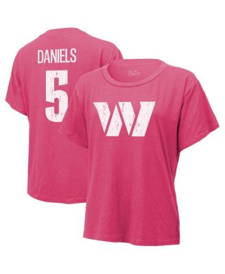 Majestic - Women's   Jayden Daniels Pink Washington Commanders Name Number T-Shirt