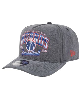 New Era - Men's Charcoal Washington Wizards Throwback Washed Pre-Curved 9FIFTY Snapback Hat