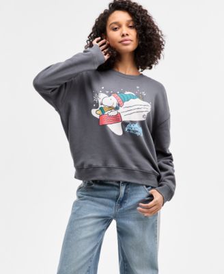 Grayson Threads, The Label - Juniors' Snoopy Sledding Fleece Sweatshirt