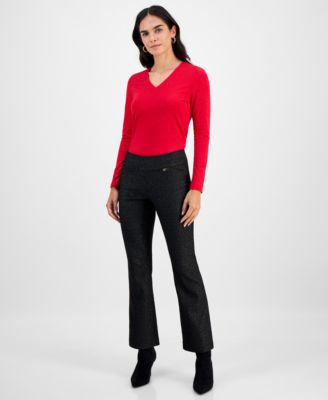 I.N.C. International Concepts - Petite Jacquard Mini Bootcut Pants