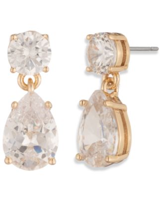 Givenchy - Cubic Zirconia Gold-Tone Pear Double Drop Earrings